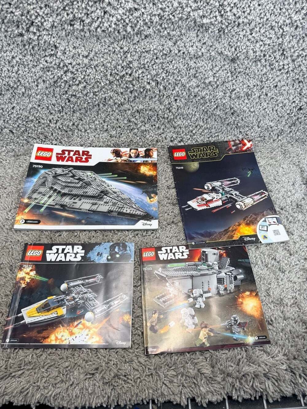 LEGO Star Wars Instruction Manual Lot 75190 75249 75172 75103